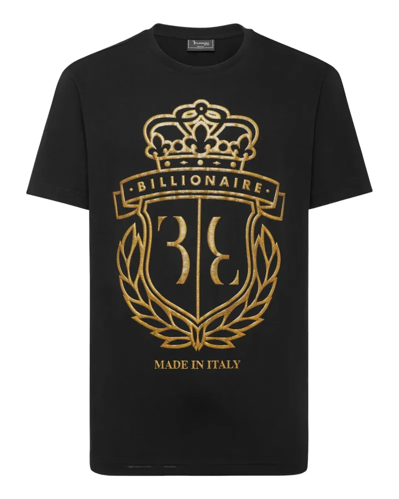 Billionaire Crest T-Shirt mit rundem Ausschnitt - Schwarz Schwarz
