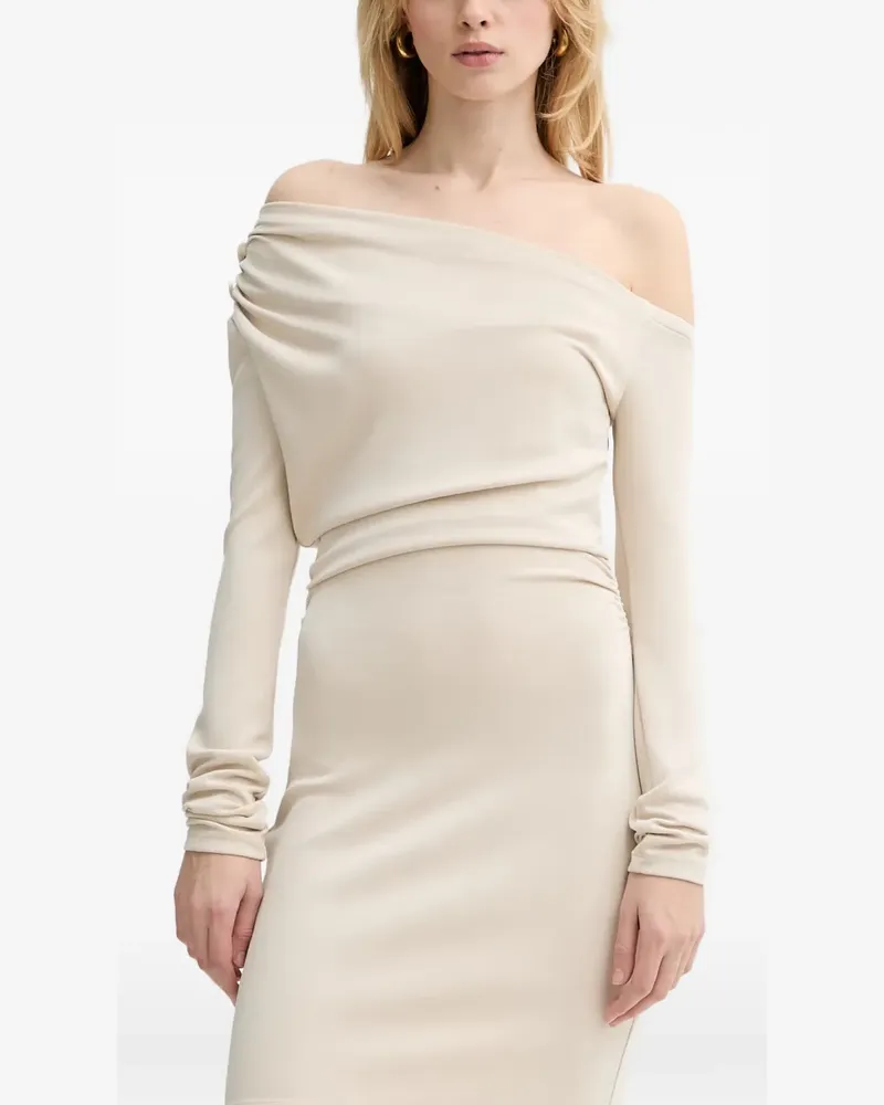 Guess draped off-the-shoulder mini dress - Nude Nude