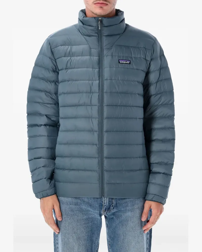 Patagonia quilted logo-patch padded coat - Blau Blau