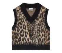 Pullunder mit Leoparden-Print - Nude