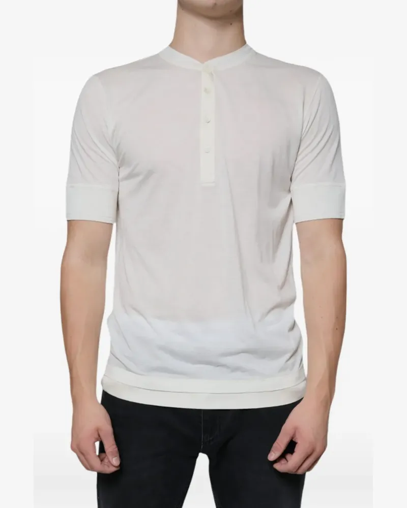 Dolce & Gabbana Kurzärmeliges Henley-T-Shirt - Weiß Weiß