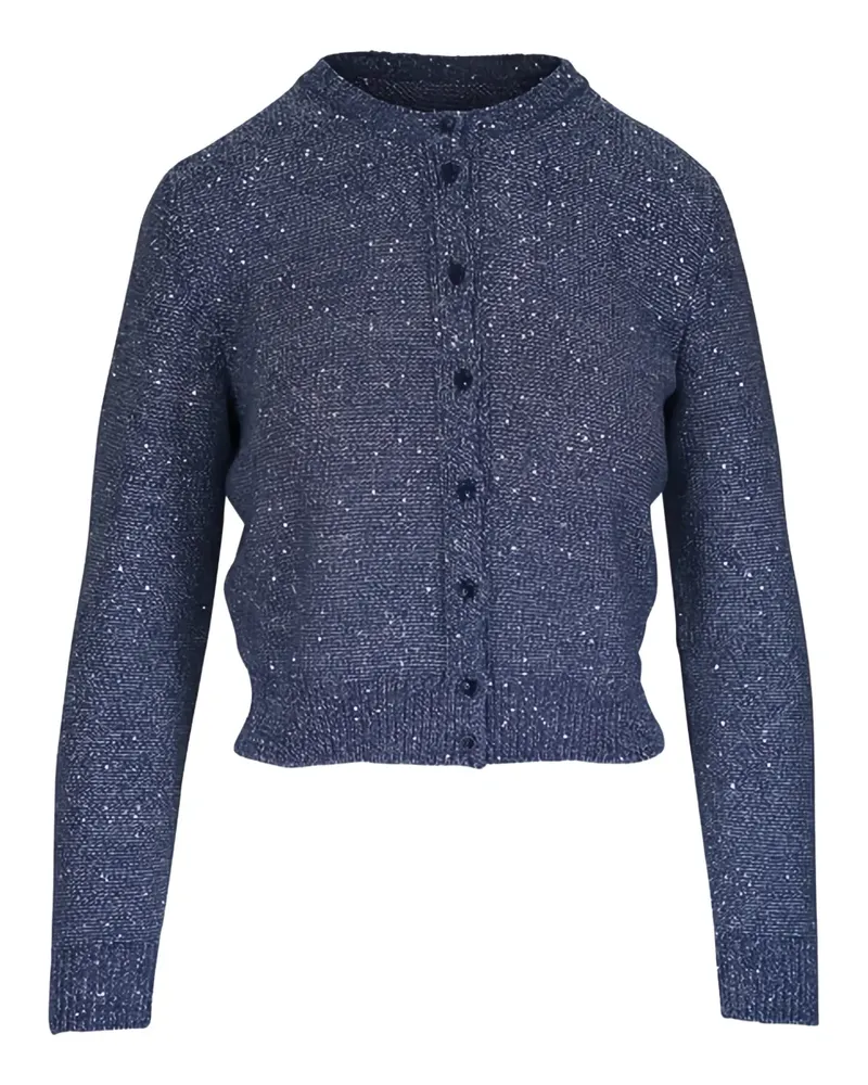 Akris button-front sequinned cardigan - Blau Blau