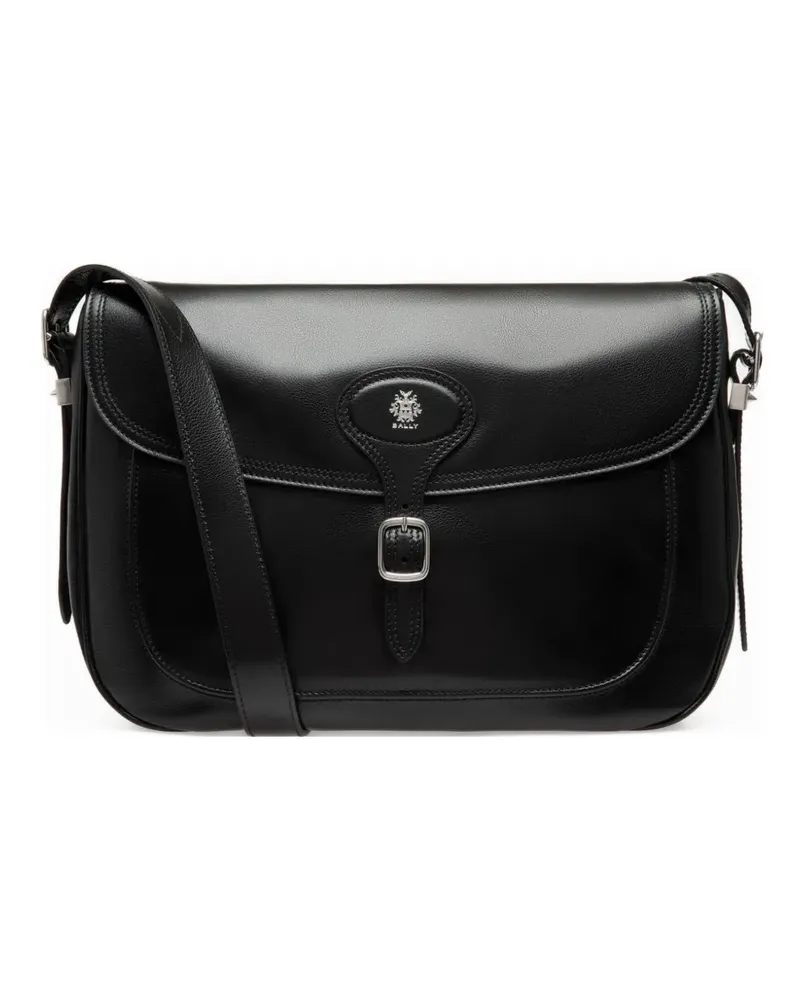 Bally Beckett Schultertasche mit Satteldetail - Schwarz Schwarz