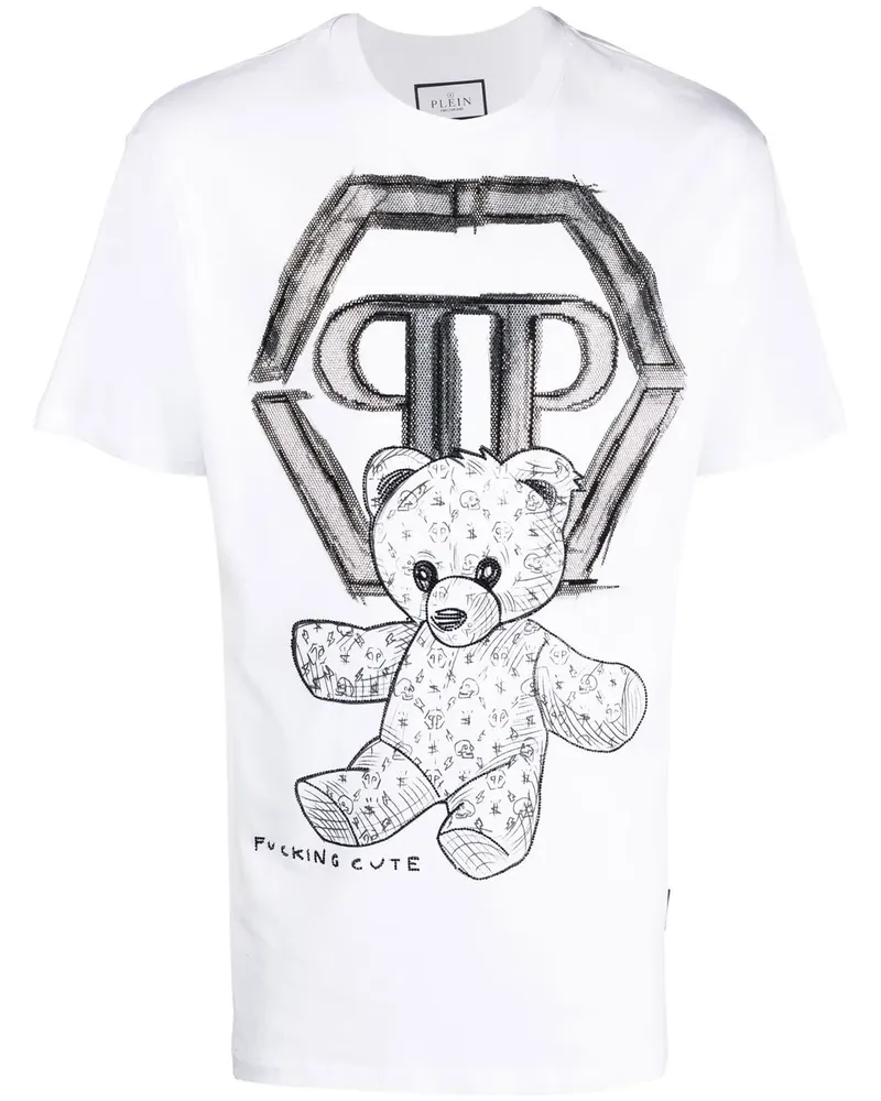 Philipp Plein T-Shirt mit Strass - Weiß Weiß