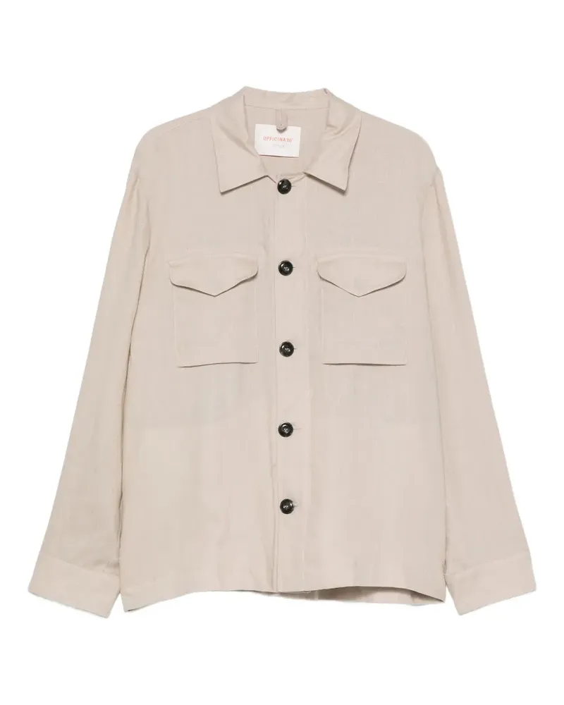 OFFICINA 36 button-up pocket-detail jacket - Nude Nude