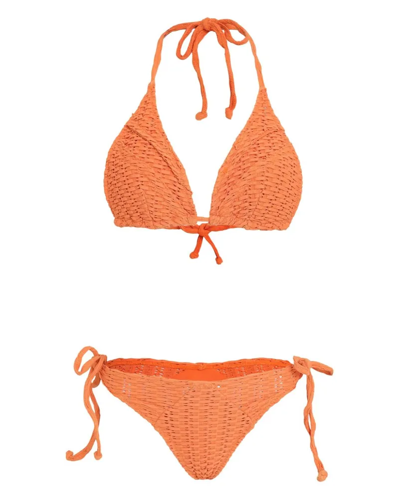Amir Slama Bikini mit Webmuster - Orange Orange