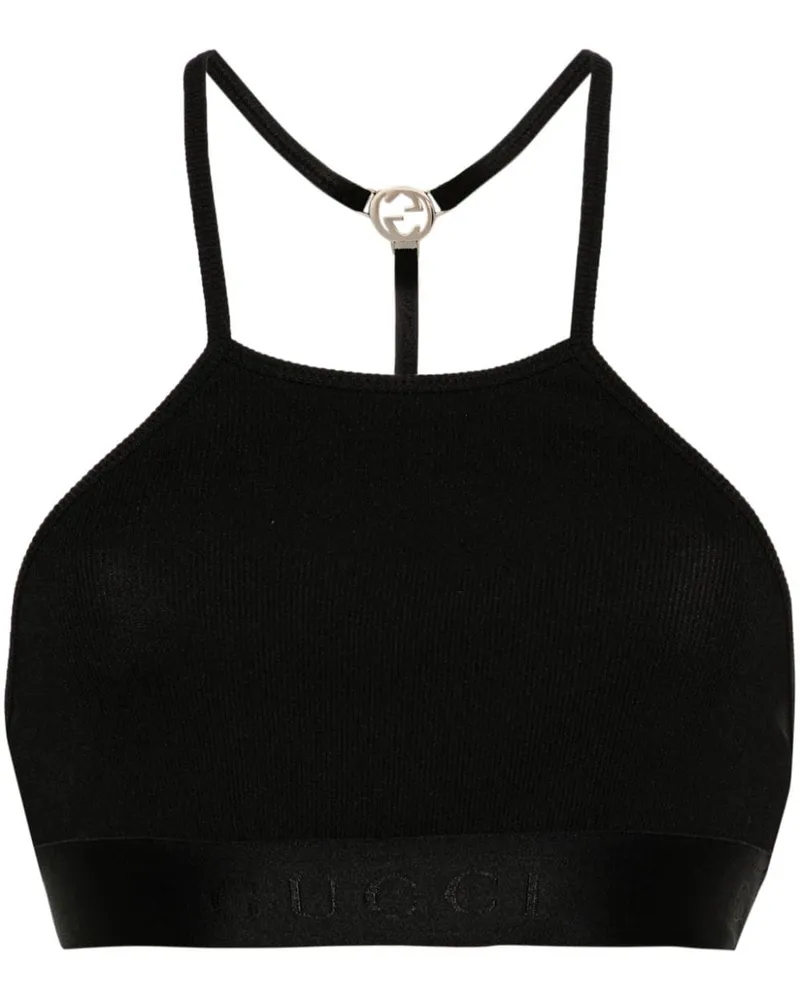 Gucci Cropped-Top mit GG-Logo - Schwarz Schwarz