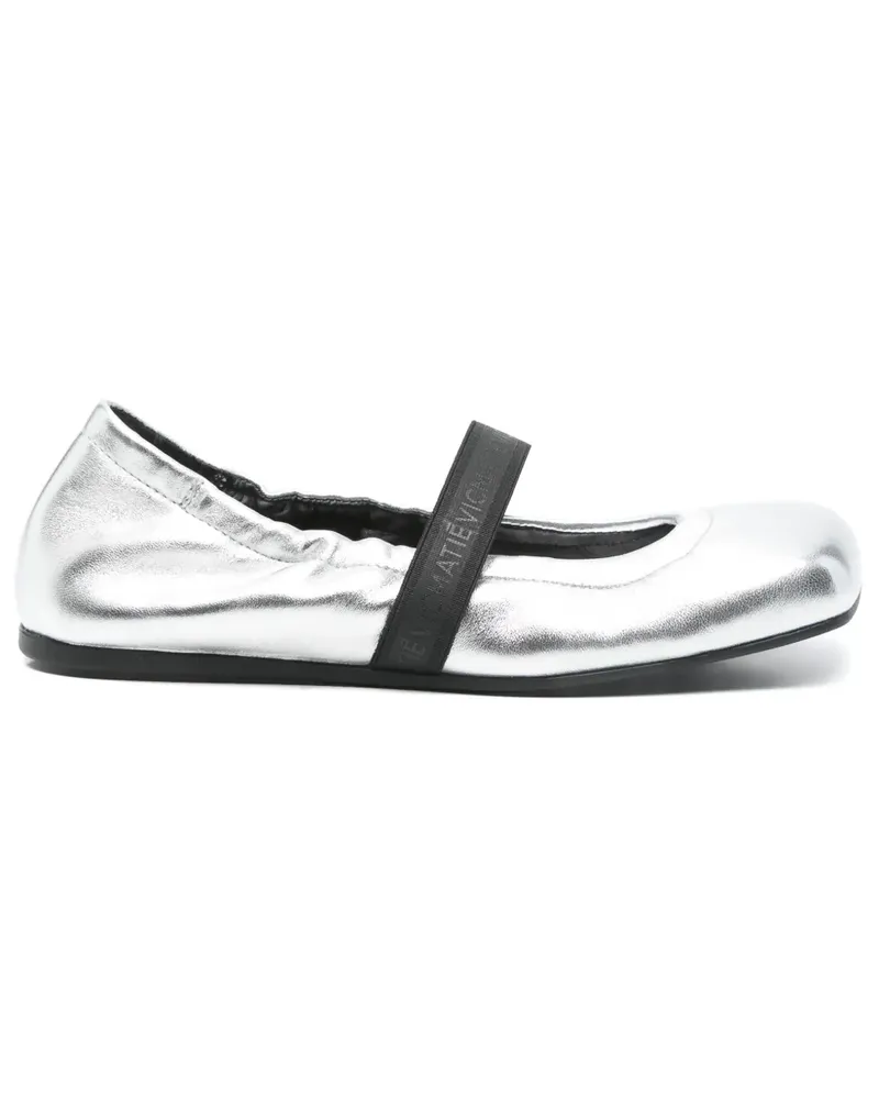 Vic Matié Eckige Ballerinas - Silber Silber