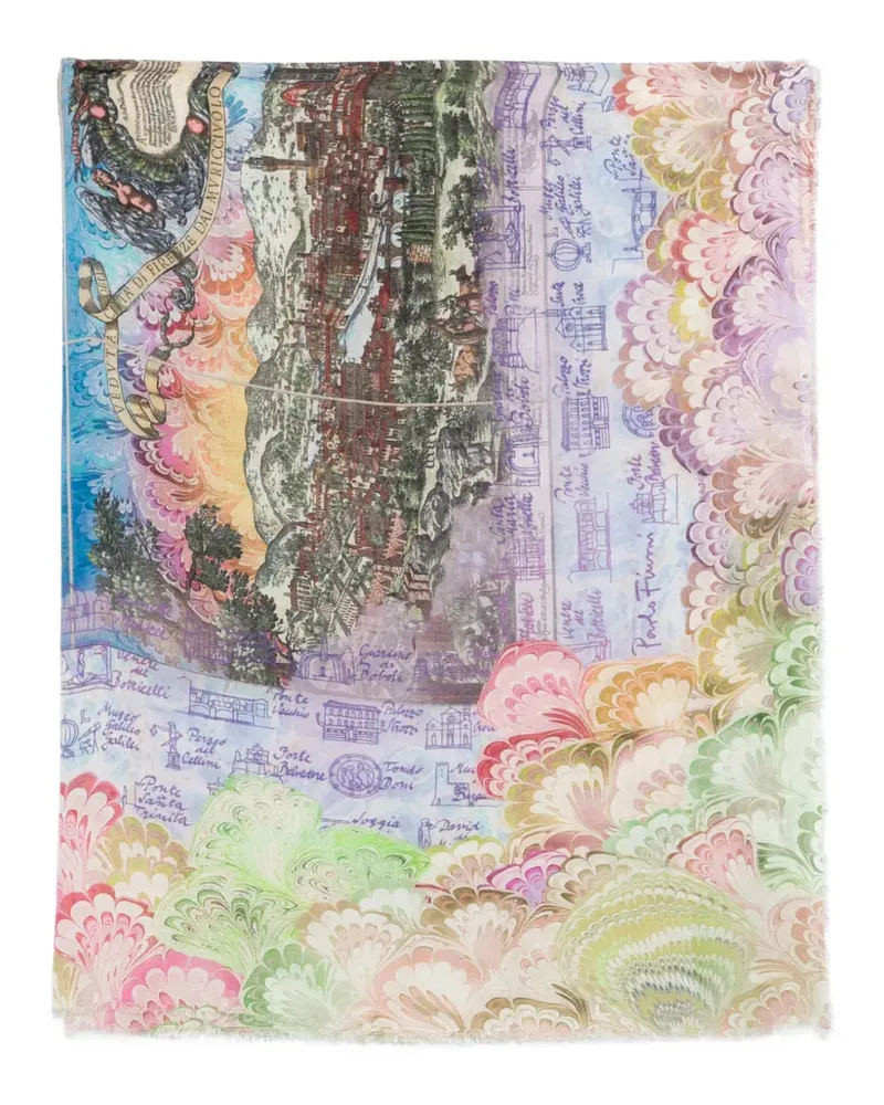 Faliero Sarti x Paolo Fiumi Fiorentina Schal - Blau Blau