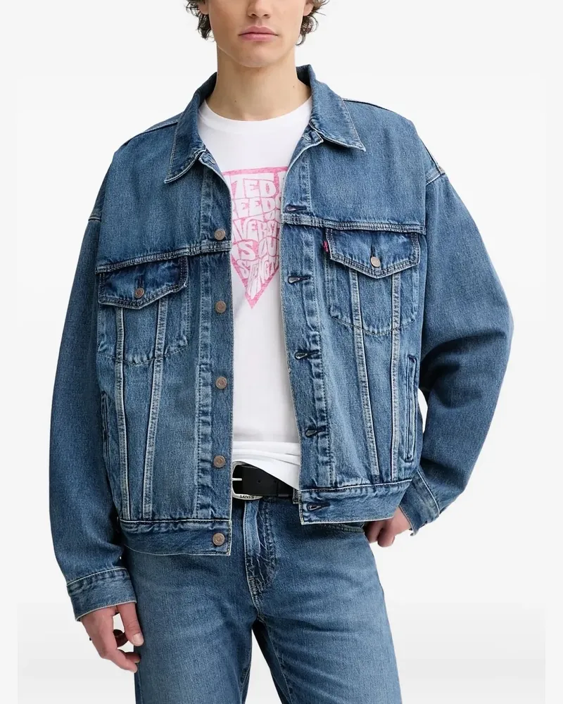 Levi's Trucker Jeansjacke mit Knopfverschluss - Blau Blau