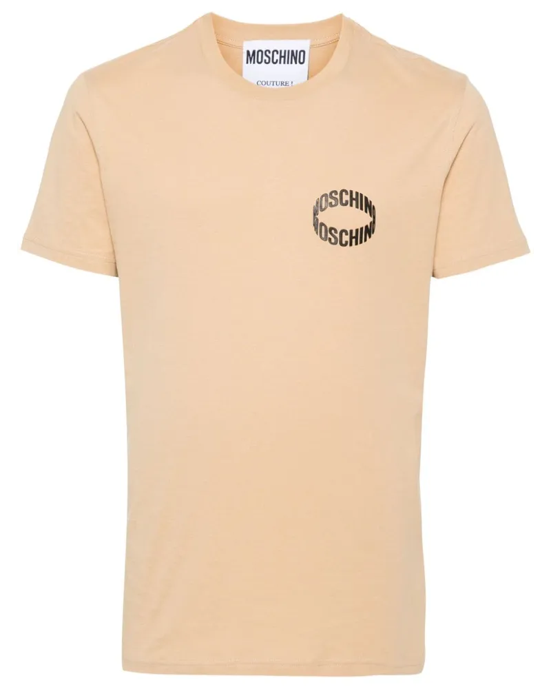 Moschino T-Shirt mit Logo-Applikation Nude