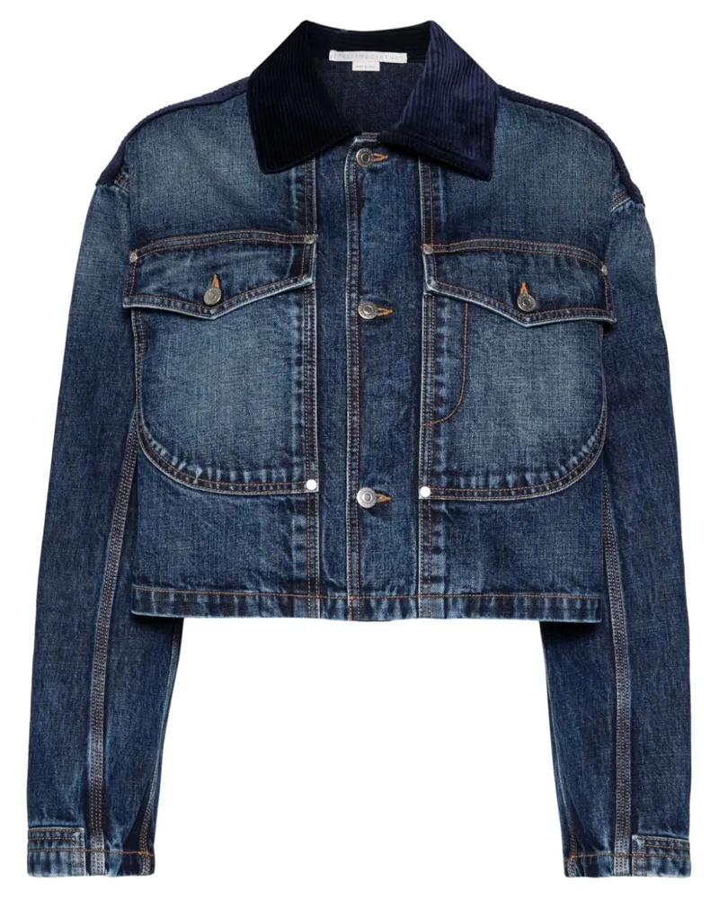 Stella McCartney Jeansjacke mit Cordkragen - Blau Blau