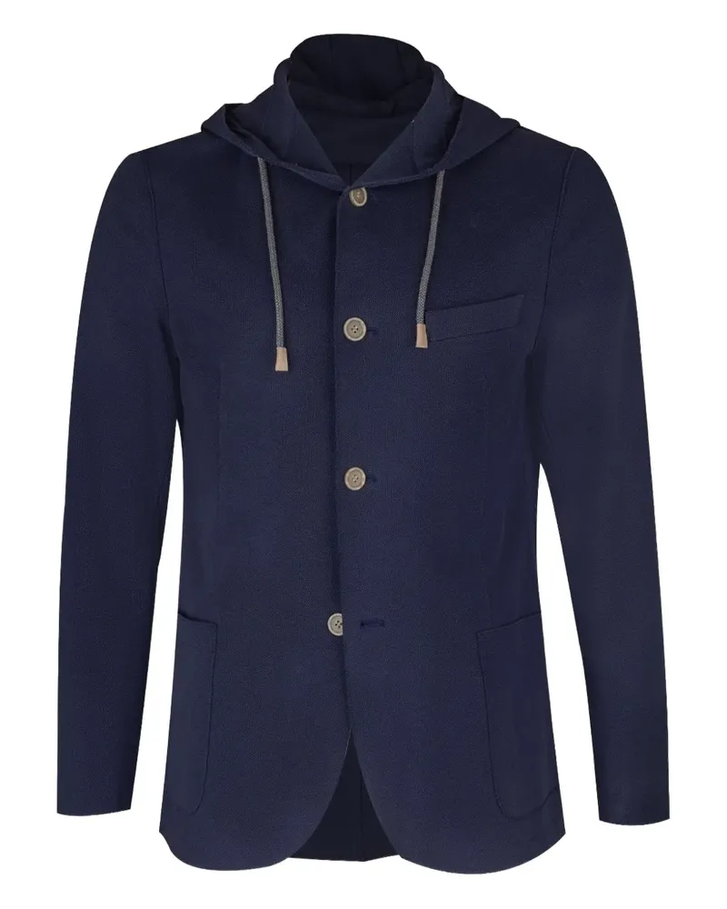 Eleventy hooded buttoned jacket - Blau Blau