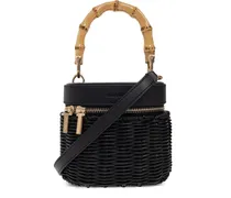 Tote Bag mit Bambushenkeln - Schwarz