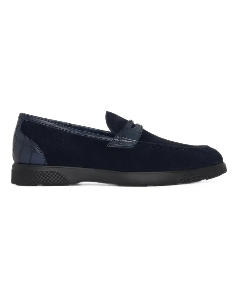 Kiton Loafer mit Kroko-Effekt - Blau Blau