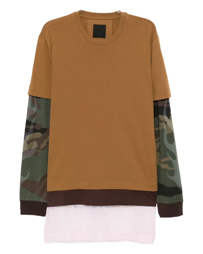 Givenchy T-Shirt im Layering-Look - Braun Braun