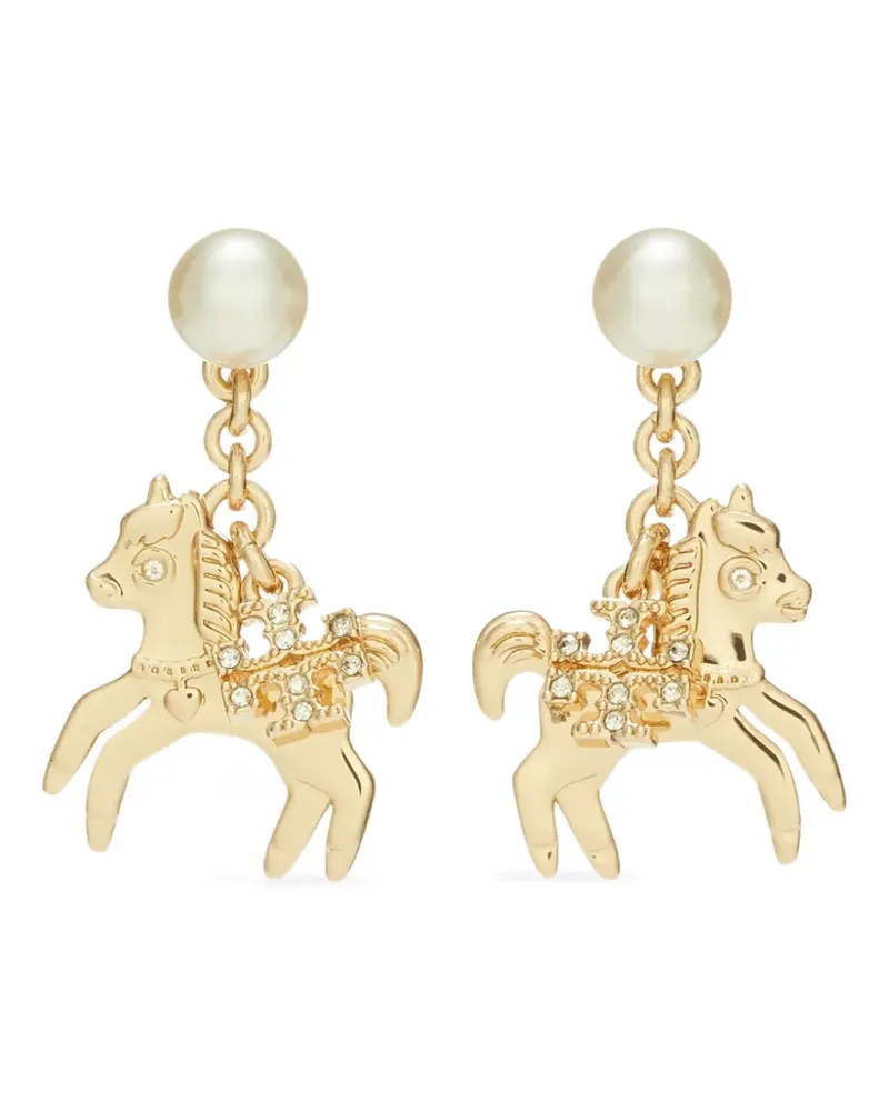 Tory Burch Curiosity Hängeohrringe mit Pferdeanhänger - Gold Gold