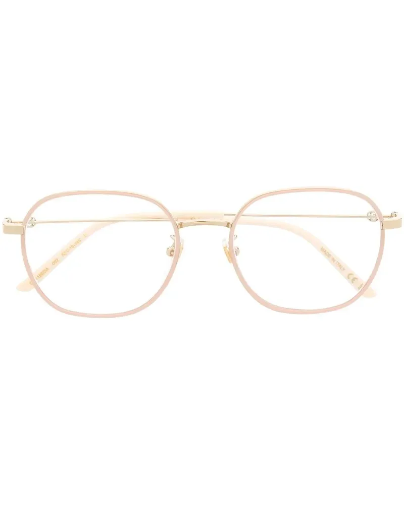 Gucci Eckige Brille mit GG - Gold Gold