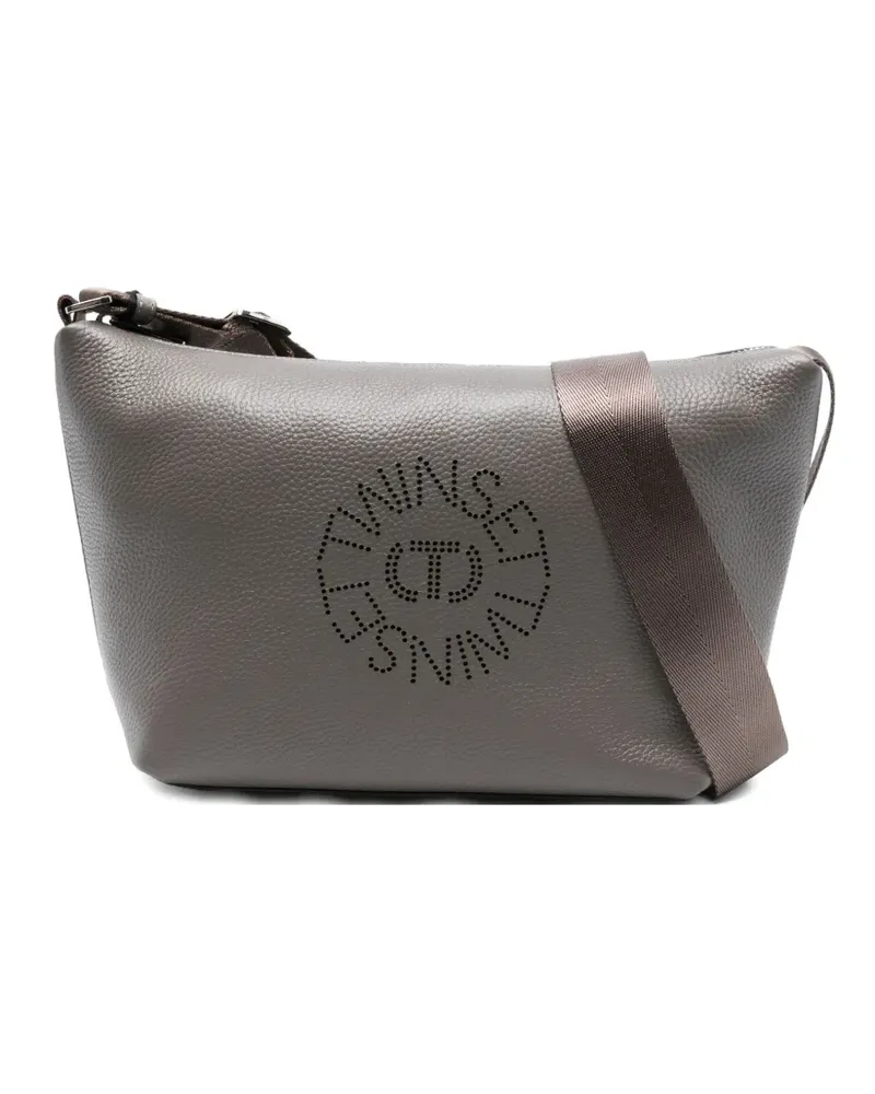 Twin-Set Schultertasche mit Logo-Schliff - Grau Grau