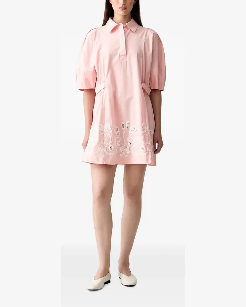 Stine Goya Minikleid mit Lochstickerei - Rosa Rosa