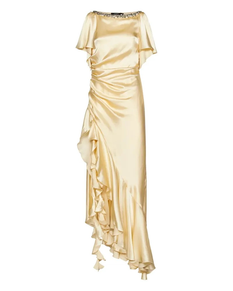 Amen Kleid aus Seidensatin - Gelb Gelb
