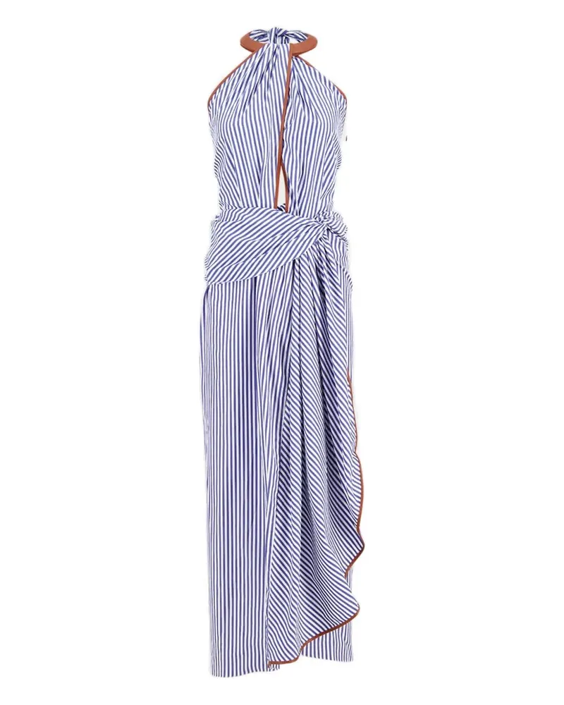 Johanna Ortiz Gestreiftes Centro Del Cielo Neckholder-Midikleid - Violett Violett