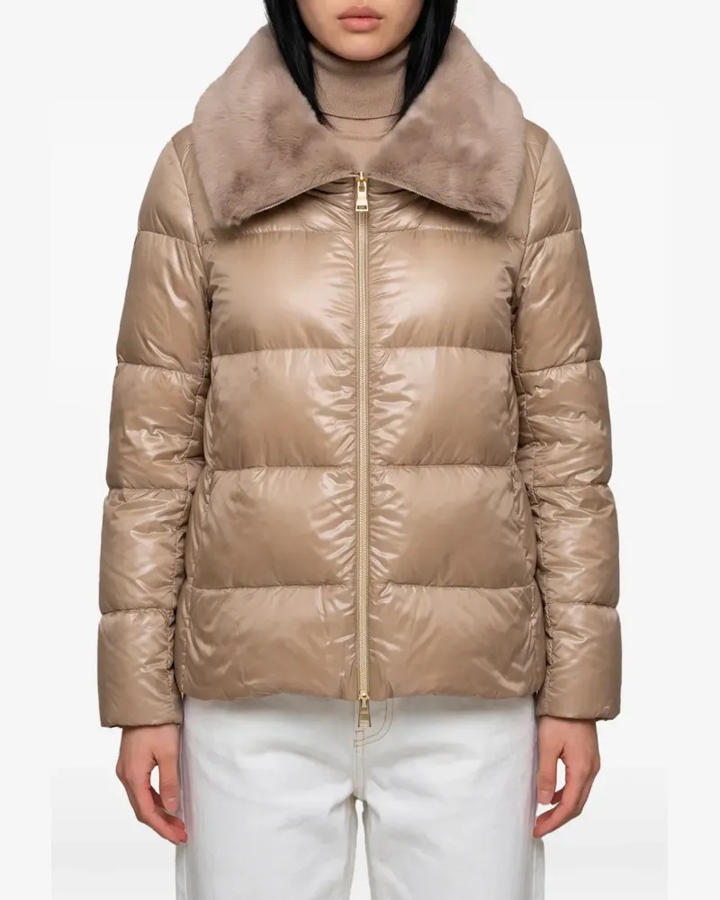 Herno Jacke mit Faux-Fur-Kragen mit Steppung aus Faux Fur - Braun Braun