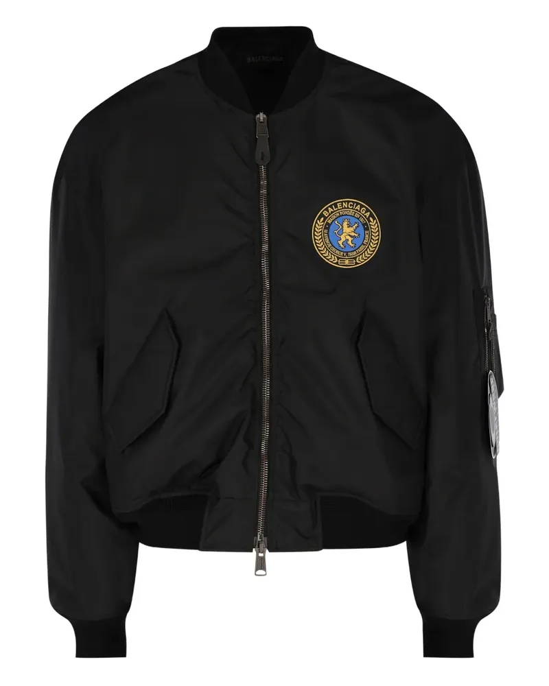 Balenciaga Jacke mit Reißverschlussapplikation - Schwarz Schwarz