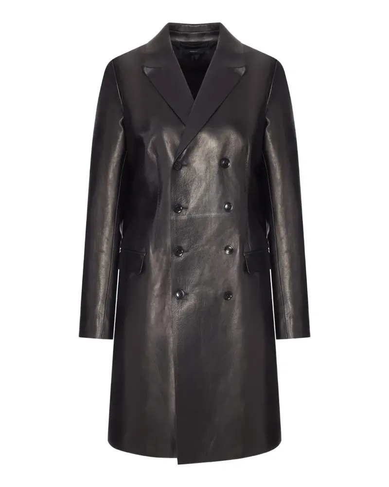 Tom Ford double-breasted calf leather coat - Schwarz Schwarz