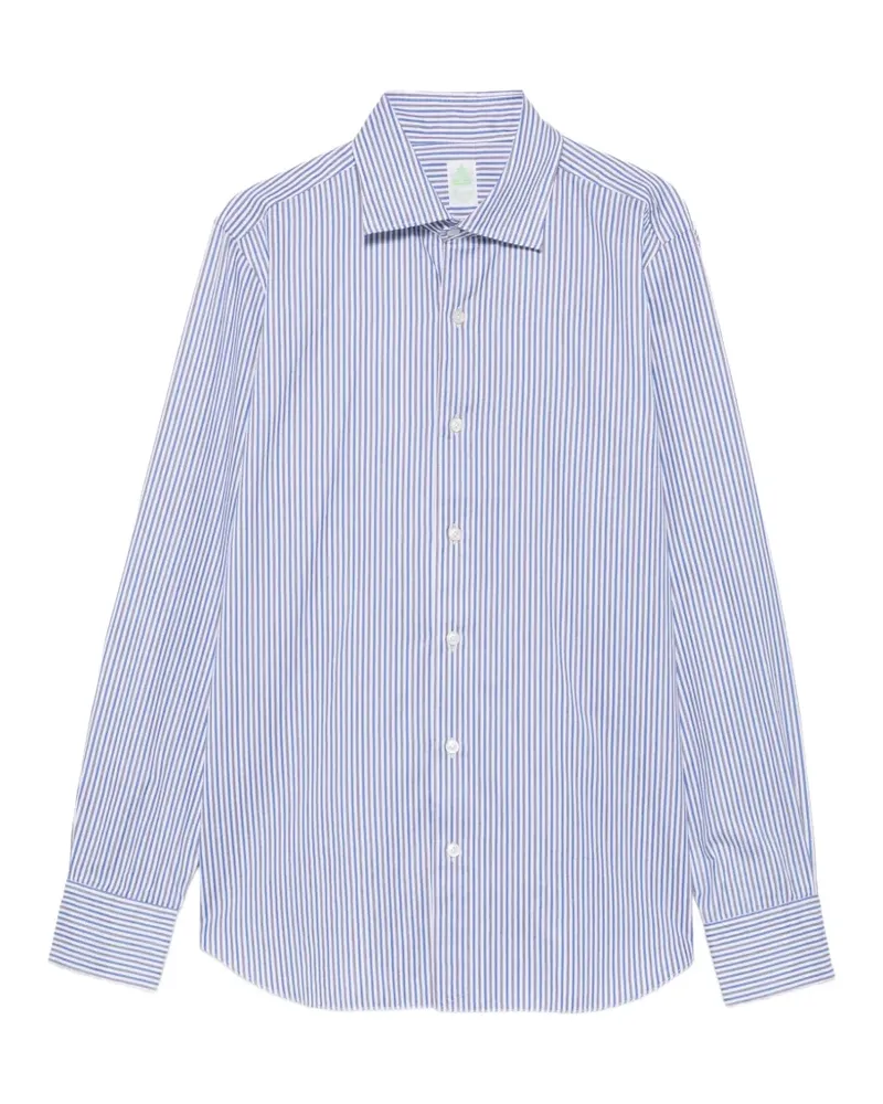 Finamore 1925 vertical-stripe spread-collar shirt - Weiß Weiß