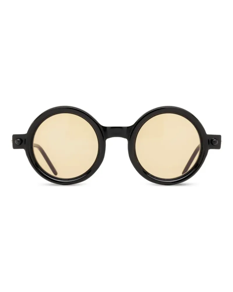 KUBORAUM Maske P1 Sonnenbrille mit rundem Gestell - Schwarz Schwarz