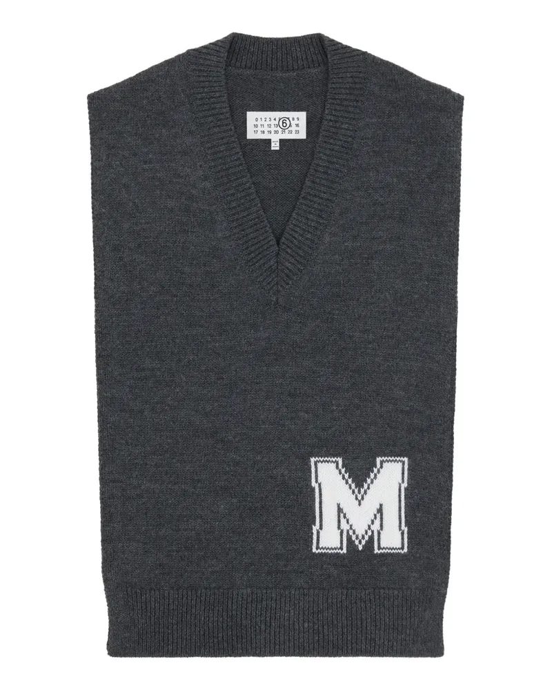 Maison Margiela Schal mit Initialen - Grau Grau