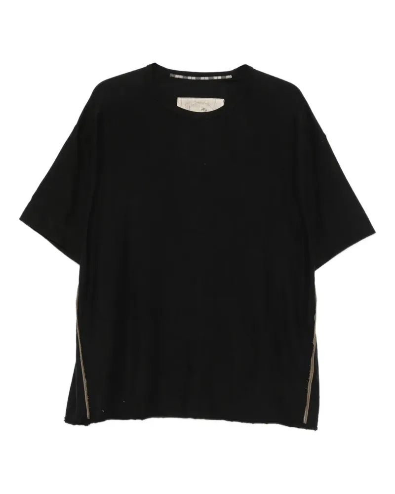 Ziggy Chen T-Shirt mit rundem Ausschnitt - Schwarz Schwarz