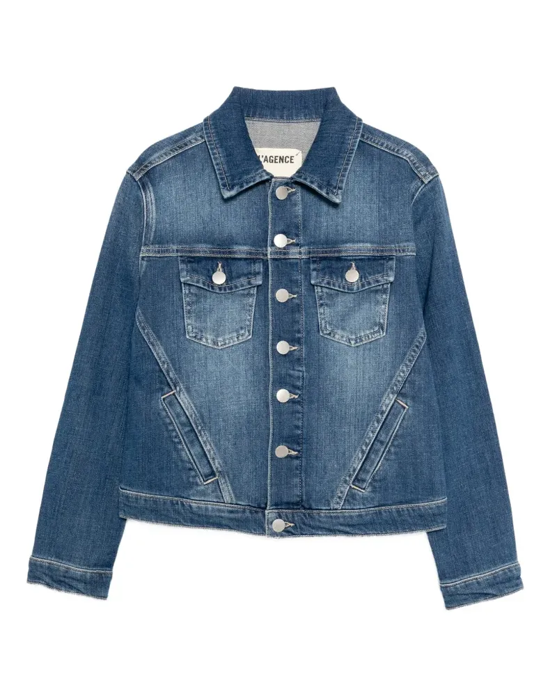 L'Agence Ausgeblichene Jeansjacke - Blau Blau