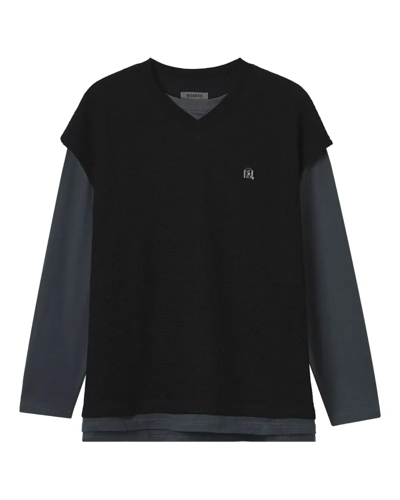 Musium Div. T-Shirt im Layering-Look - Schwarz Schwarz