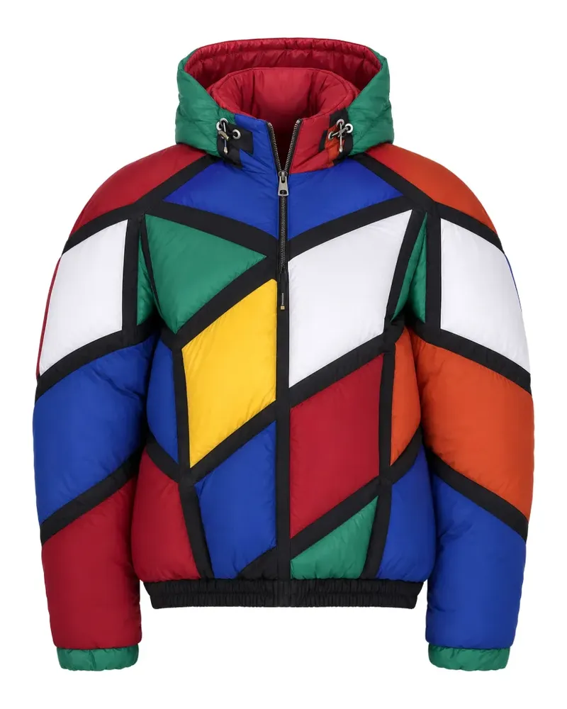 Dolce & Gabbana Gesteppte Jacke im Patchwork-Look - Blau Blau