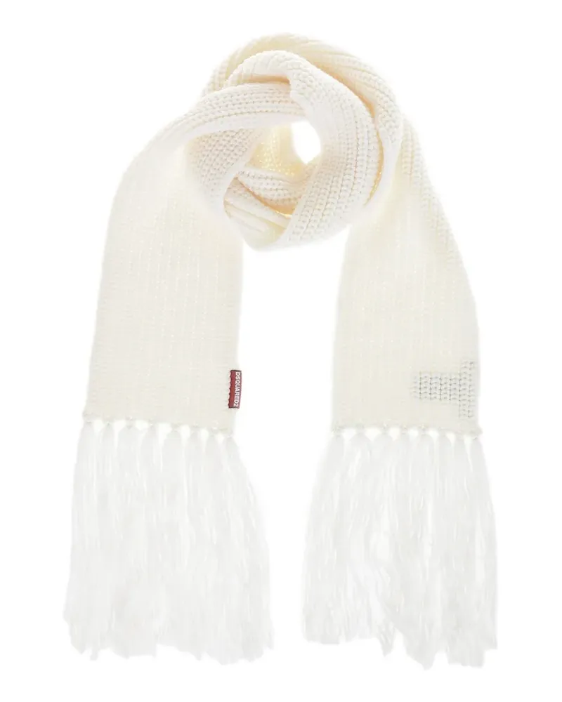 Dsquared2 Schal mit Fransensaum - Weiß Weiß