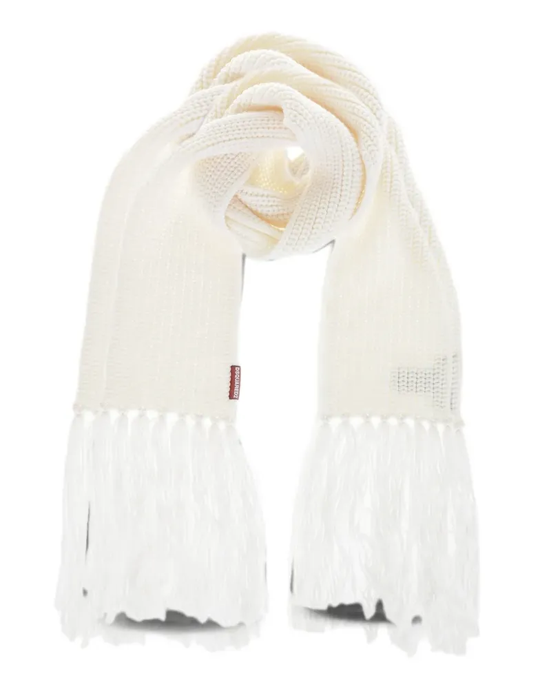 Dsquared2 Schal mit Fransensaum - Weiß Weiß