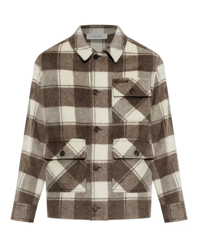 Golden Goose check-pattern mohair-blend jacket - Braun Braun