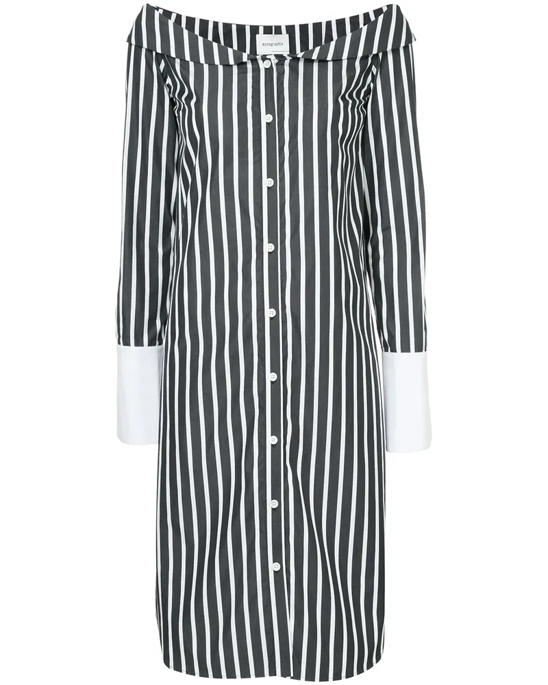 Monographie Schulterfreies Kleid - Schwarz Schwarz