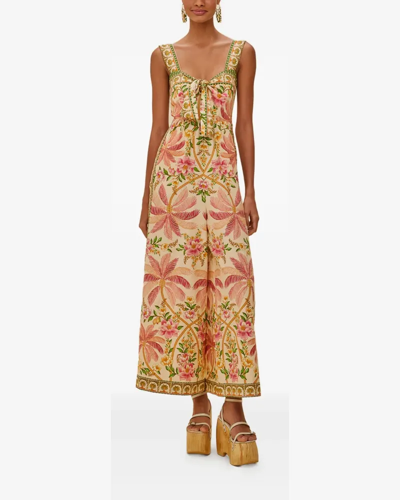 FARM Rio palm dream jumpsuit - Nude Nude