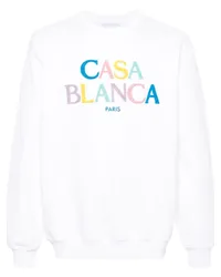 Casablanca Paris Sweatshirt mit Logo-Stickerei Weiß