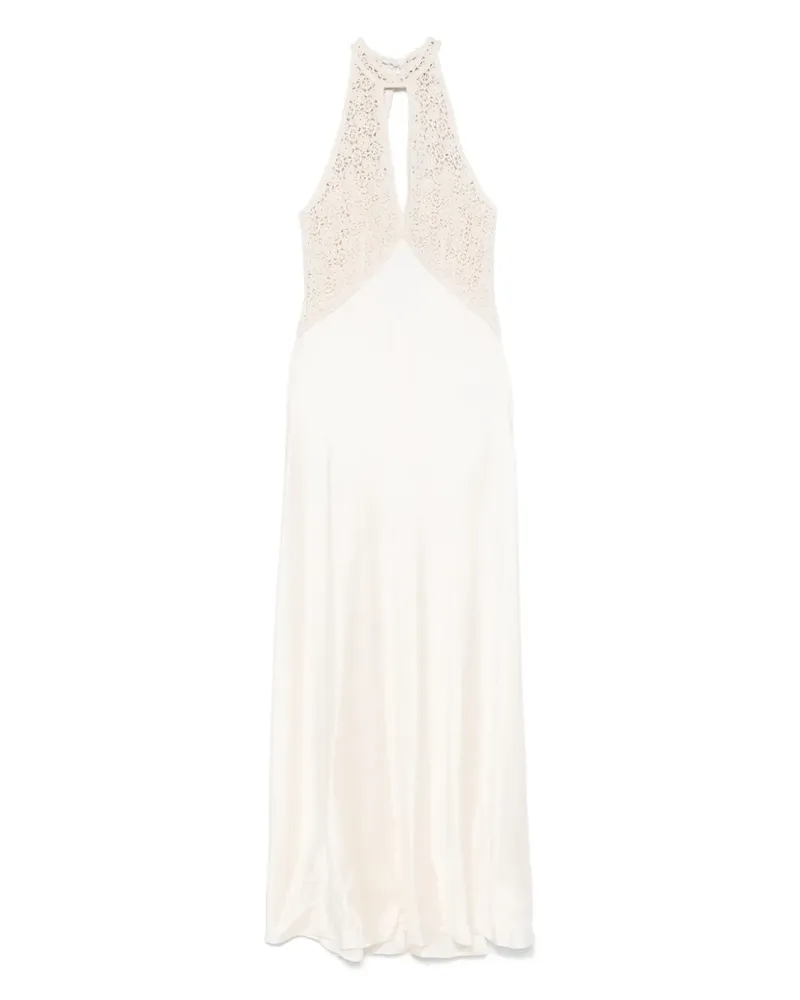 Twin-Set Maxikleid mit Kontrasteinsatz - Nude Nude