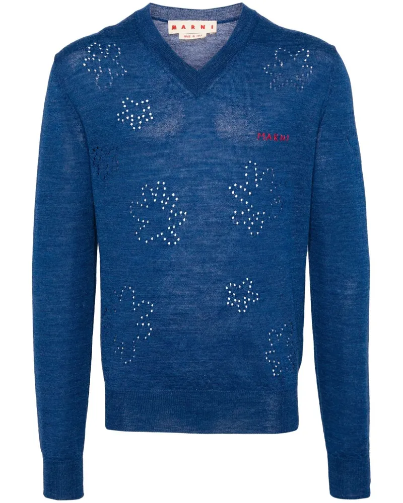 Marni Pullover mit Logo-Stickerei - Blau Blau