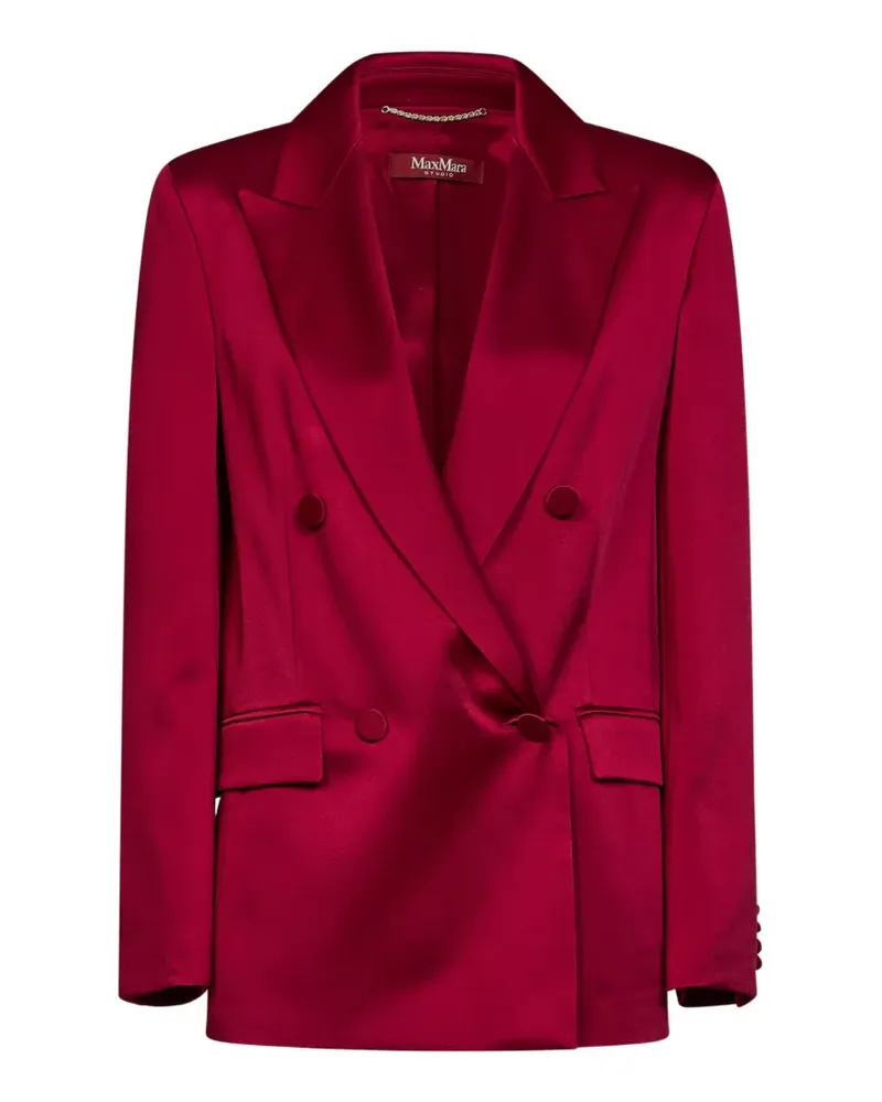 Max Mara double-breasted satin blazer - Rot Rot