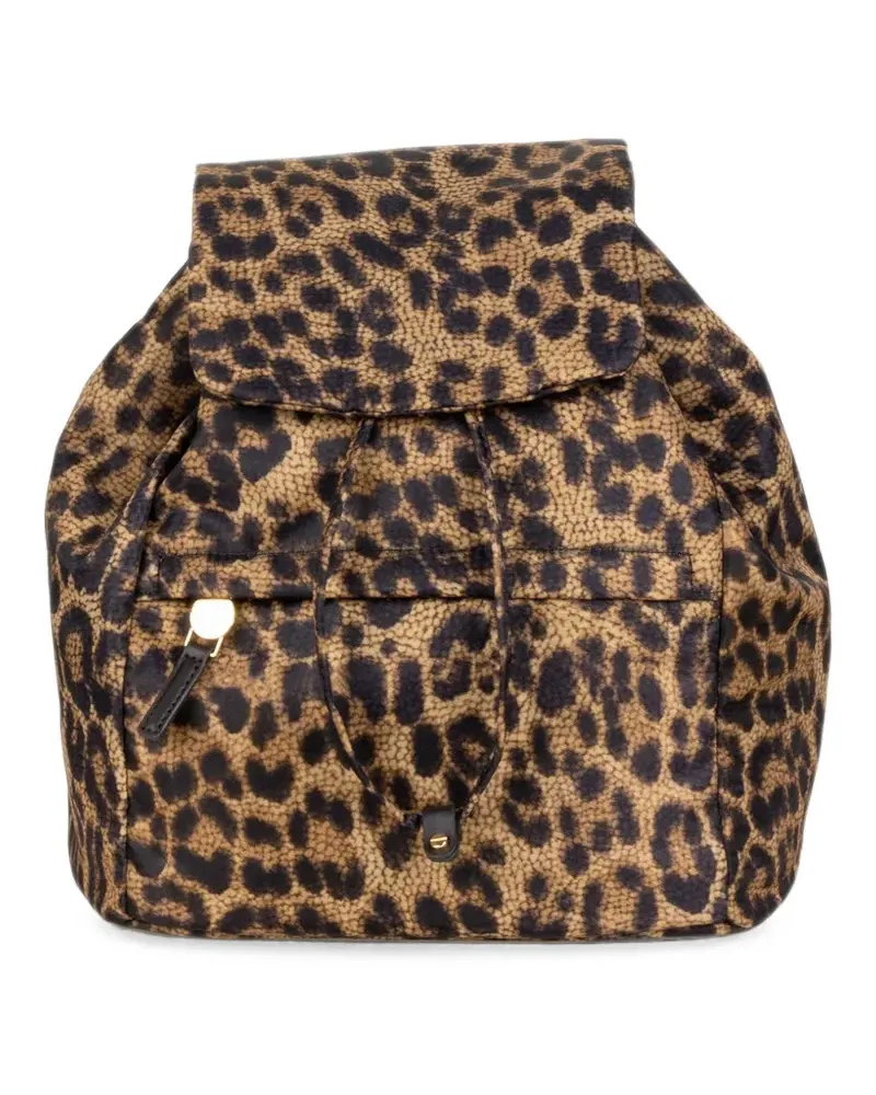 Borbonese leopard-print drawstring backpack - Nude Nude
