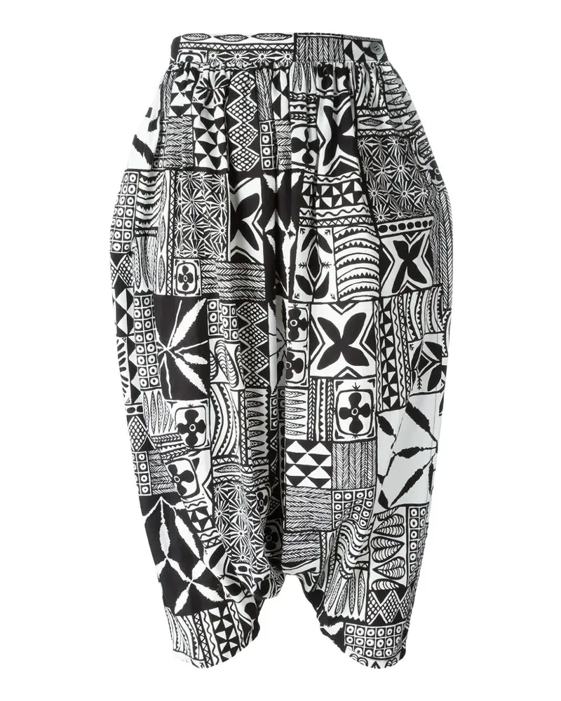 Junya Watanabe Haremshose mit geometrischem Print - Schwarz Schwarz