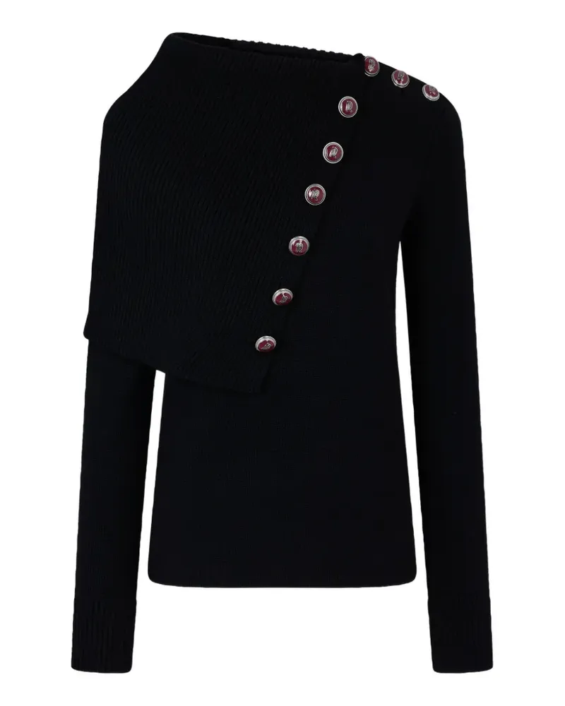 Paco Rabanne Asymmetrischer Pullover mit Matrosenkragen - Schwarz Schwarz