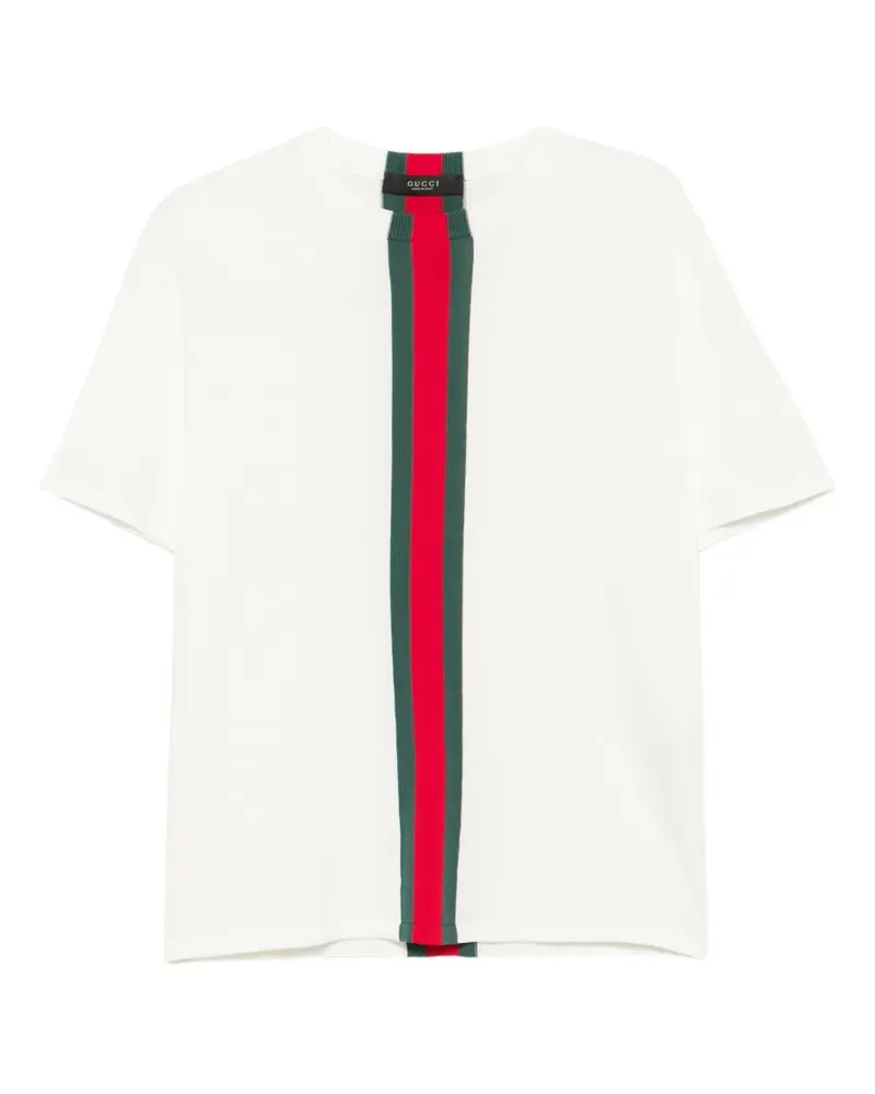 Gucci Web Intarsien-T-Shirt - Weiß Weiß