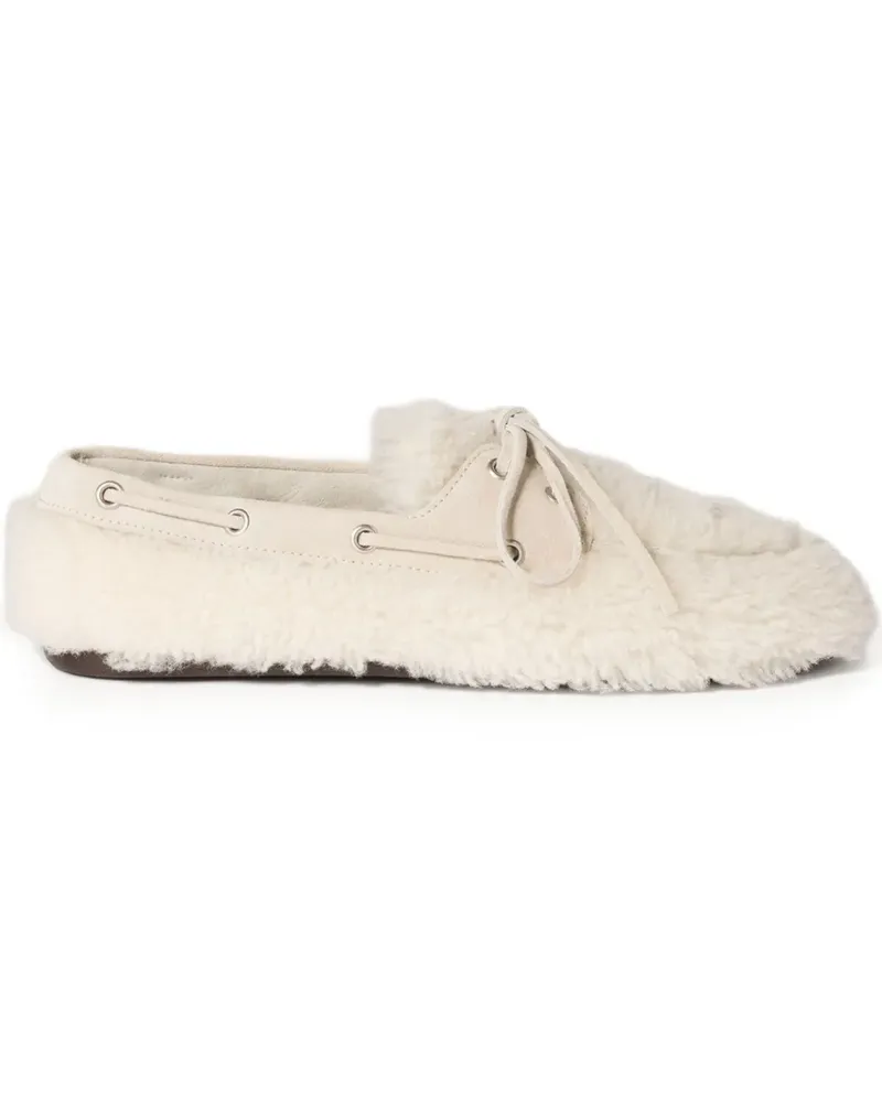 Miu Miu shearling loafers - Nude Nude